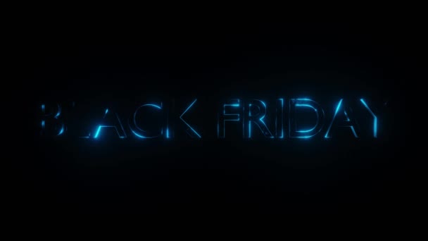 Black Friday Neon Glowing Animation Black Background Render Glowing Neon — Stock videók