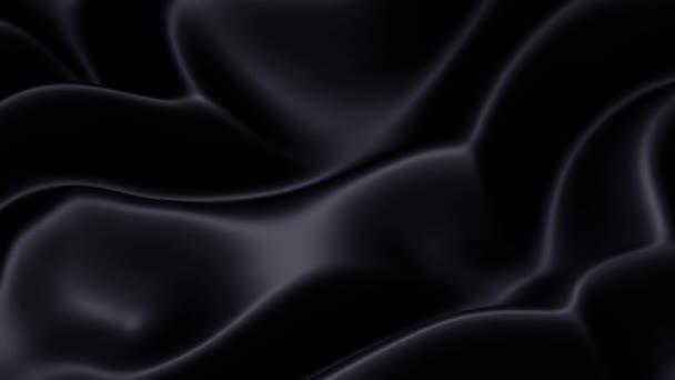 Loop Abstract Moving Black Waves Background Render Wavy Surface Animation — Stock Video