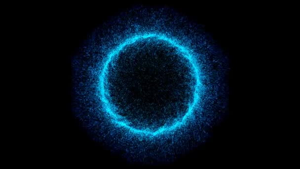 Abstrakter Blauer Technologiehintergrund Leuchtend Schimmernde Teilchen — Stockvideo