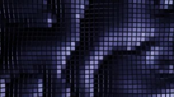 Abstract Black Metallic Cubic Waving Surface Moving Glittering Wave Background — Vídeo de Stock