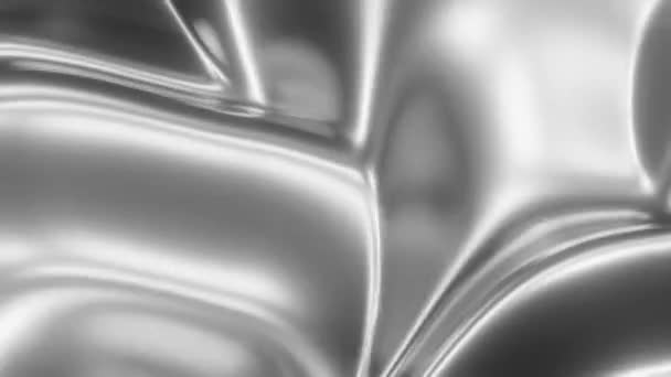 Loop Abstract Moving Silver Waves Background Render Wavy Surface Animation — Stok video