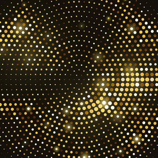 Abstract Black Background Retro Golden Glitter Halftone Ornament Template Luxury — Stockový vektor