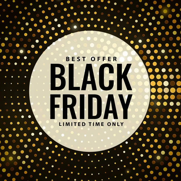 Black Friday Sale Banner Vector Golden Retro Template Background Christmas – Stock-vektor