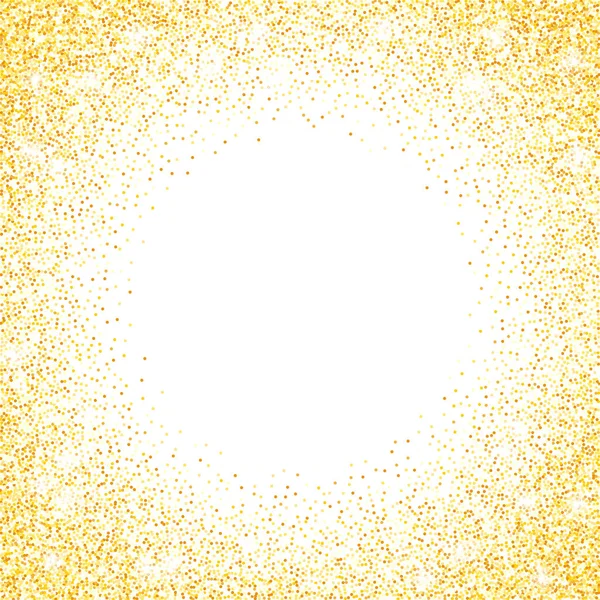 Vector Goud Glitter Confetti Stippen Regen Gouden Glanzende Rand Geïsoleerd — Stockvector