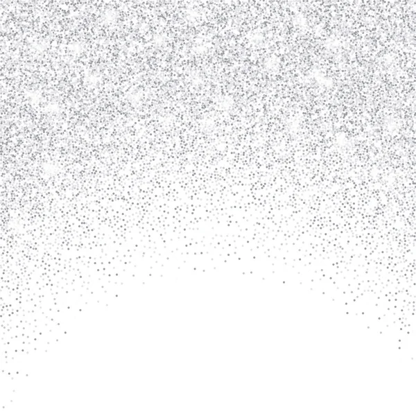 Vector Falling Silver Glitter Confetti Dots Rain Sparkling Glittering Border — Stock Vector