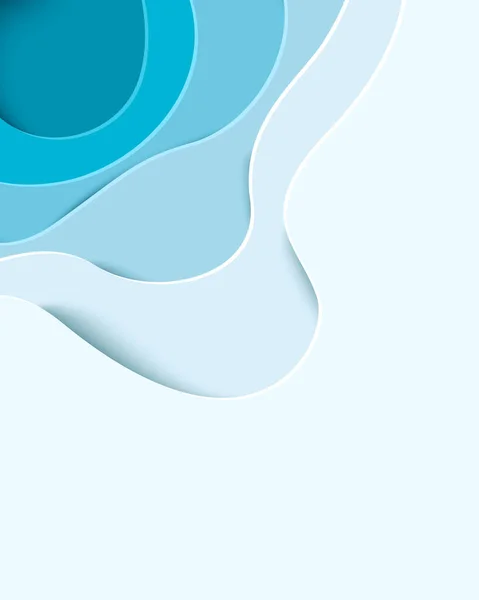 Abstrakter Blauer Papierschnitt Hintergrund Mit Flüssigen Formen Moderne Vektorillustration Für — Stockvektor