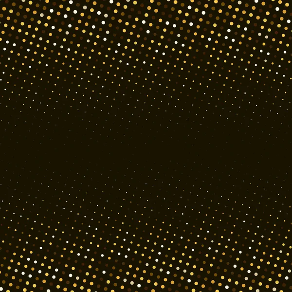 Patrón Vectorial Abstracto Medio Tono Dorado Sobre Fondo Negro Plantilla — Vector de stock