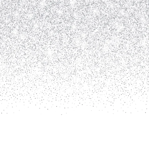 Vector Falling Silver Glitter Confetti Dots Rain Sparkling Glittering Border — Stock Vector
