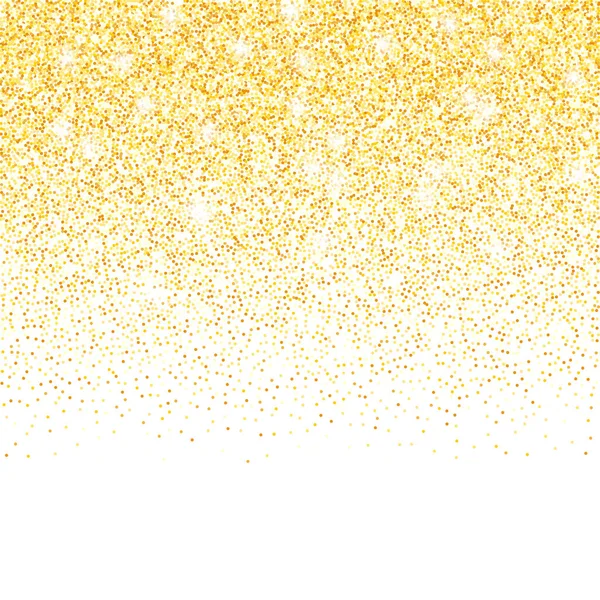 Vector Oro Brillo Confeti Puntos Lluvia Brillante Borde Brillante Dorado — Vector de stock