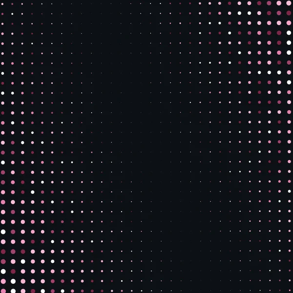 Vektor Abstraktes Rosa Halbtonmuster Auf Schwarzem Hintergrund Rose Luxus Gepunktete — Stockvektor
