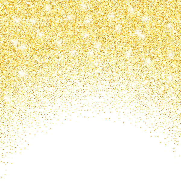 Vector Oro Brillo Confeti Puntos Lluvia Brillante Borde Brillante Dorado — Vector de stock