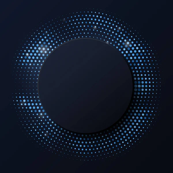 Αφηρημένη Διάνυσμα Ρετρό Μπλε Glitter Halftone Στολίδι Μαύρο Φόντο Μαύρο — Διανυσματικό Αρχείο