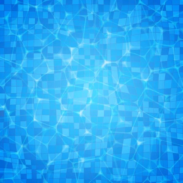 Vektor Swimmingpool Wellen Wasser Textur Oberfläche Mit Sonnenlicht Blendung Hintergrund — Stockvektor