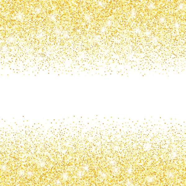 Vector Goud Glitter Confetti Stippen Regen Gouden Glanzende Rand Geïsoleerd — Stockvector