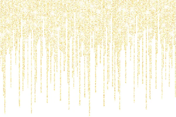 Вектор Падает Линии Золотые Блестки Конфетти Точки Дождь Золотые Гирлянды — стоковый вектор
