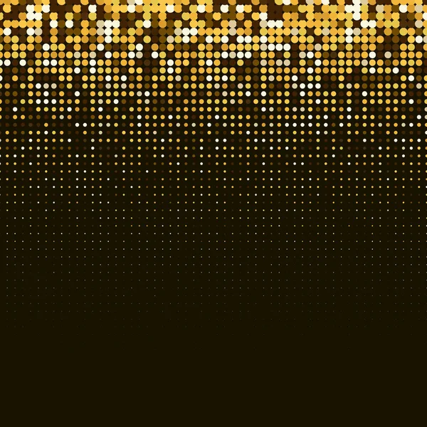 Vektor Abstraktes Goldenes Halbtonmuster Auf Schwarzem Hintergrund Gold Luxus Gepunktete — Stockvektor