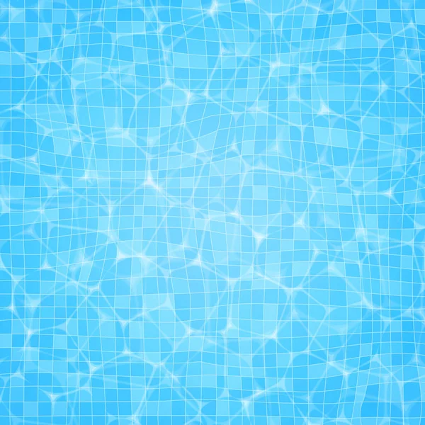 Vektor Swimmingpool Wellen Wasser Textur Oberfläche Mit Sonnenlicht Blendung Hintergrund — Stockvektor