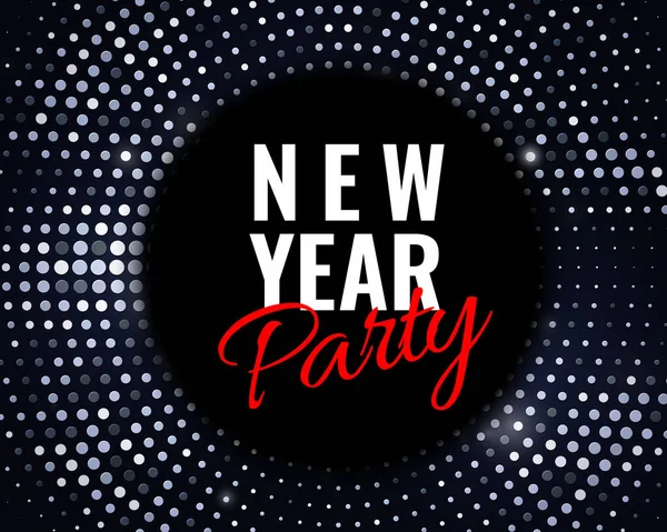 Neujahrs Party Banner 2019 Saisonale Urlaubsvektoreinladungsvorlage Mit Silber Glitzerndem Retro — Stockvektor