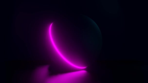 Looping Animation Glühender Neonfarben Lichtkugel Lasershow Discokugel Energiekugel Abstrakter Hintergrund — Stockvideo