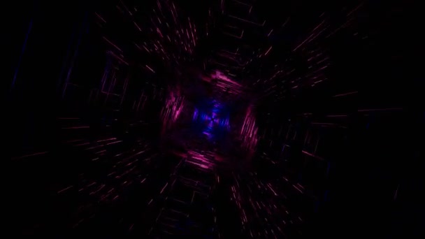 Vlucht Kosmische Web Structuur Abstracte Neon Sci Tunnel Futuristische Loop — Stockvideo