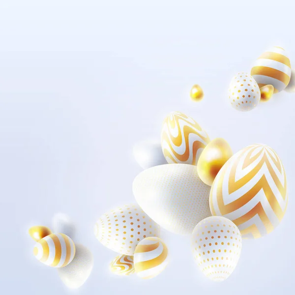 Vector Feliz Pascua Fondo Con Composición Abstracta Huevos Pascua Plantilla — Vector de stock