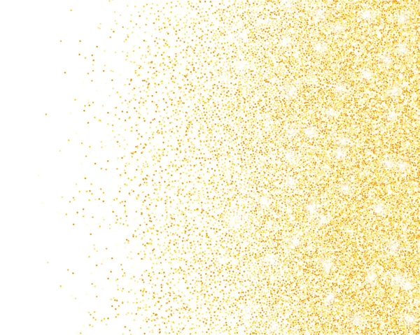Vector Goud Glitter Confetti Stippen Regen Gouden Glanzende Rand Geïsoleerd — Stockvector