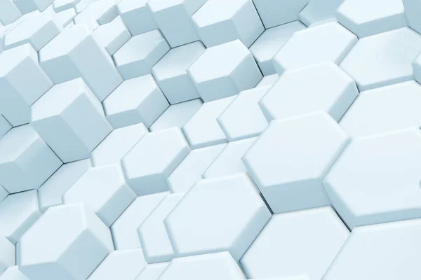 Abstract White Hexagonal Waving Surface Sci Background Minimalistic Architectural Backdrop — стоковое фото