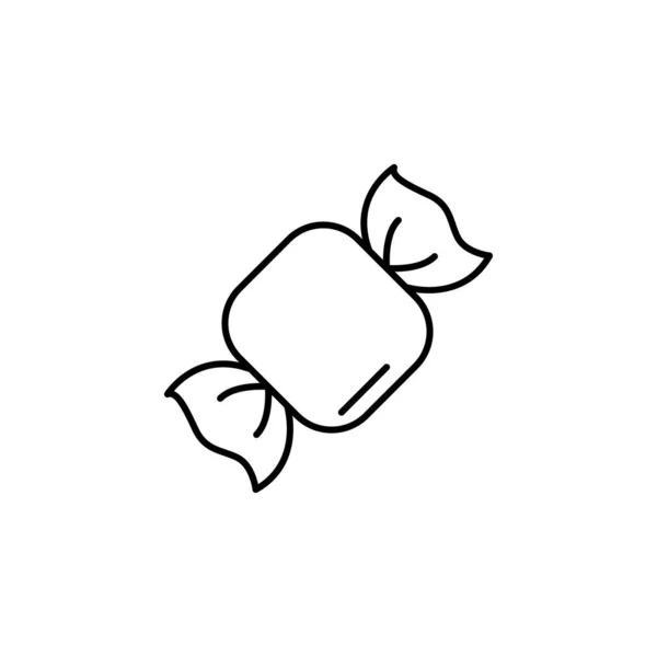 Candy icône de ligne vectorielle sur fond blanc — Image vectorielle