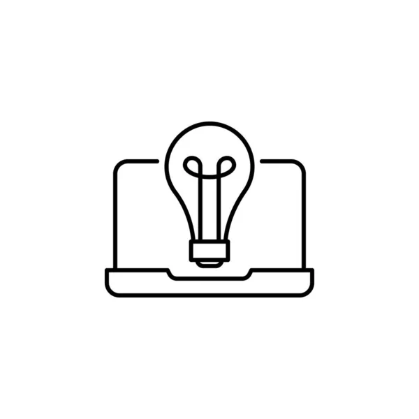 Online Education Vector Icon Laptop Lamp Bulb Vector Icon Icon — Stockový vektor