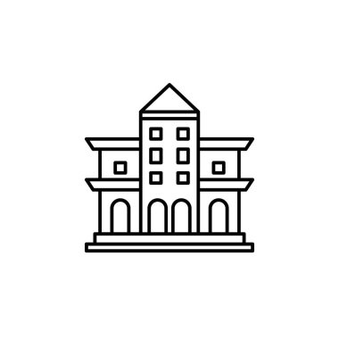 Doğrusal olarak eski okul vektör simgesi, beyaz arkaplanda izole edilmiş dış hat simgesi.