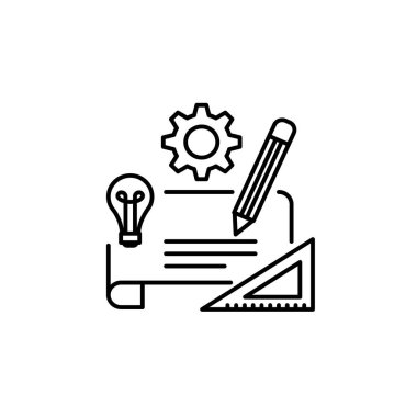 Web, mobil ve bilgi grafikleri için kağıt ve kalem satırı simgesi. Beyaz arkaplanda izole edilmiş vektör siyah simgesi