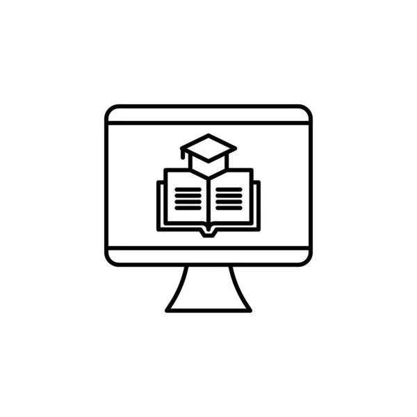 Learning Zeilen Symbol Online Bildung Umreißt Logo Für Website Design — Stockvektor