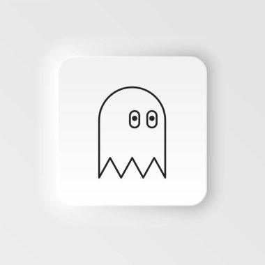 Oyun karakteri, retro, arcade neumorphic stil vektör simgesi. Neumorphism tarzı. Oyun karakteri, retro arcade neumorfik stil vektör simgesi. Beyaz arkaplanda neumorfizm biçimi.