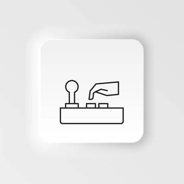 Arcade Joystick Game Neumorphic Style Vector Icon Neumorphism Style Arcade — Stockvector