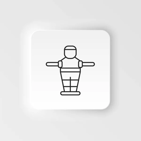 Table Football Game Retro Arcade Neumorphic Style Vector Icon Neumorphism — Stock vektor