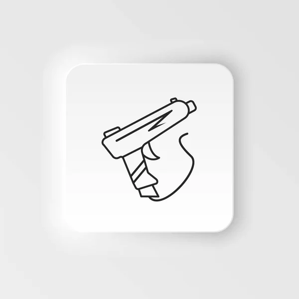 Gun Shoot Game Retro Arcade Neumorphic Style Vector Icon Neumorphism — ストックベクタ