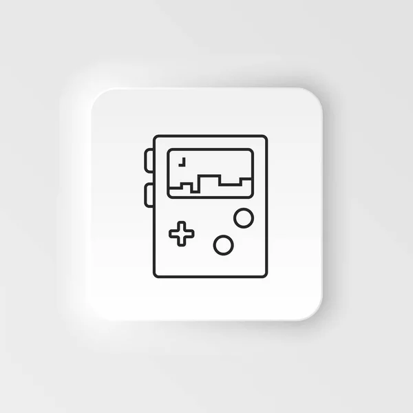 Portable Console Gaming Retro Neumorphic Style Vector Icon Neumorphism Style — Stock vektor