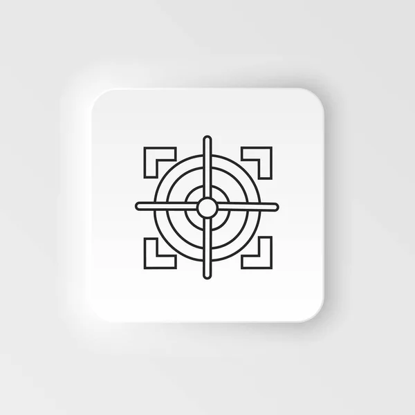 Target Sniper Objective Neumorphic Style Vector Icon Neumorphism Style Target — Wektor stockowy