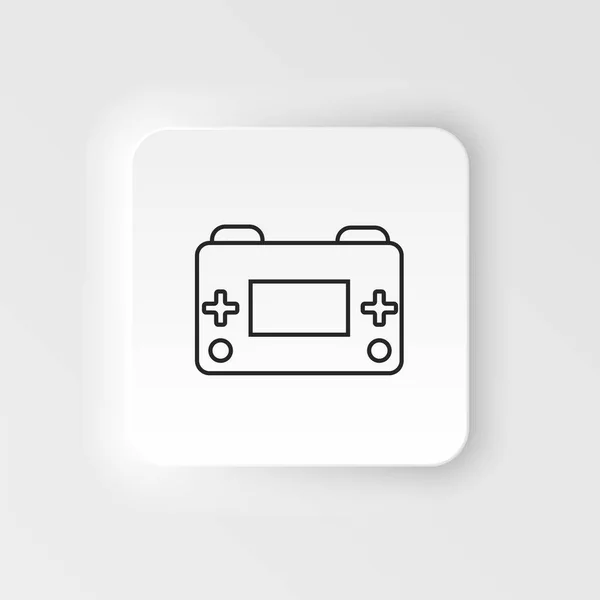 Retro Arcade Game Console Neumorphic Style Vector Icon Neumorphism Style — Stock vektor