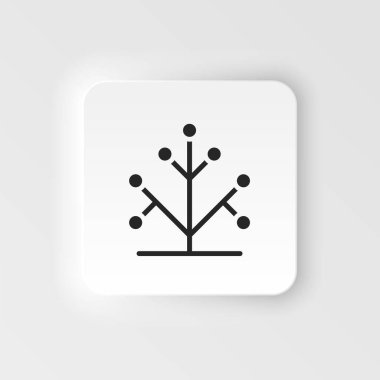 Genetik, ağaç, DNA. Biyomühendislik neumorfik stil vektör simgesi. Sağlık ve araştırmalar için biyoteknoloji. Moleküler biyoloji, biyomedikal ve moleküler mühendislik Nörofizm, neumorfik biçim simgesi