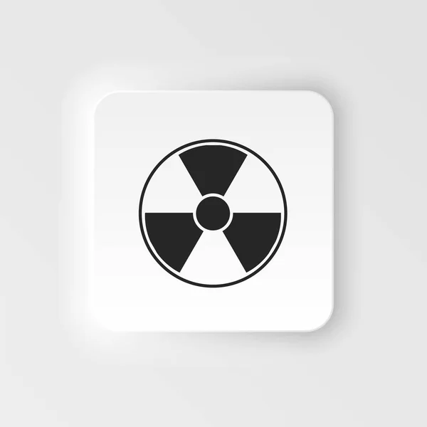 Radiation Danger Sign Bioengineering Neumorphic Style Vector Icon Biotechnology Health — стоковый вектор