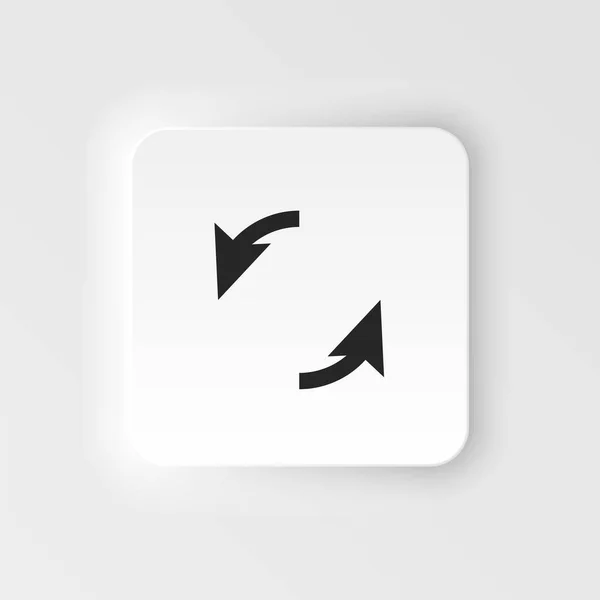 Arrow Neumorphic Style Vector Icon Vector Illustration Arrow Icon White — Vetor de Stock