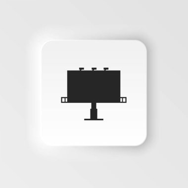 Reklam için boş reklam panosu neumorfik stil vektör ikonu, büyük pano afişi. beyaz arkaplan .