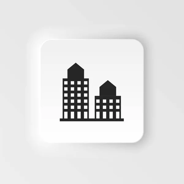 Building Hotel Neumorphic Style Icon Vector Graphic Download Template Modern — Image vectorielle