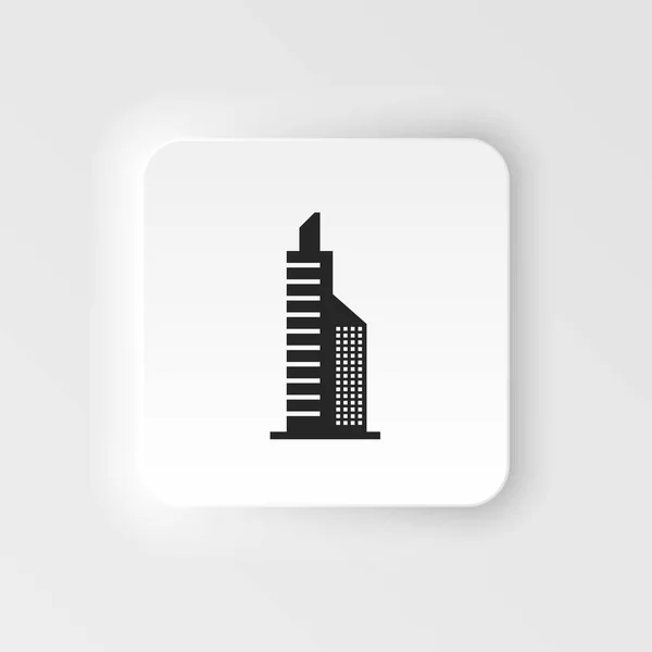 Building Hotel Neumorphic Style Icon Vector Graphic Download Template Modern — Image vectorielle