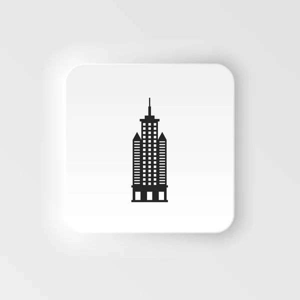 Castle Tower Vector Neumorphic Style Icon Grey Tower Vector Neumorphic — Stockvektor
