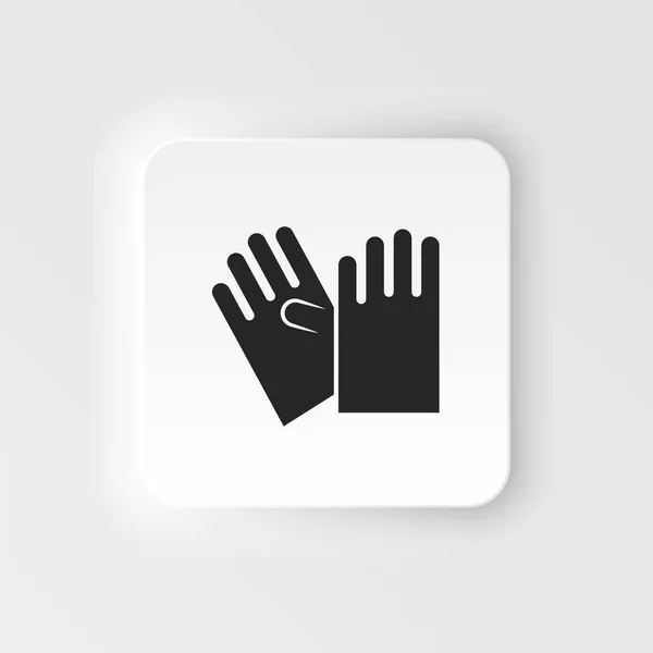 Icon Latex Gloves Gloves Neumorphic Style Vector Icon Icon Gloves — Stockvektor