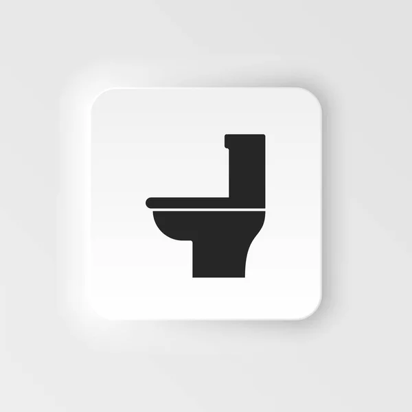 Toilet Bowl Neumorphic Style Neumorphic Style Vector Icon Illustration Bathroom — Stock Vector