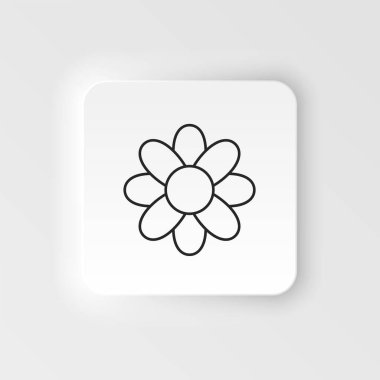 Pamuk çiçek ikonu. Basit bir illüstrasyon doğal konsept. Pamuk çiçek ikonu. Beyaz arkaplanda neumorfik biçim vektör simgesi