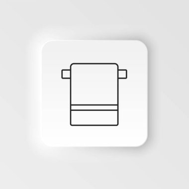 Banyo havlusu, plaj havlusu ikonu. Basit bir illüstrasyon doğal konsept. Banyo havlusu, plaj havlusu ikonu. Beyaz arkaplanda neumorfik biçim vektör simgesi